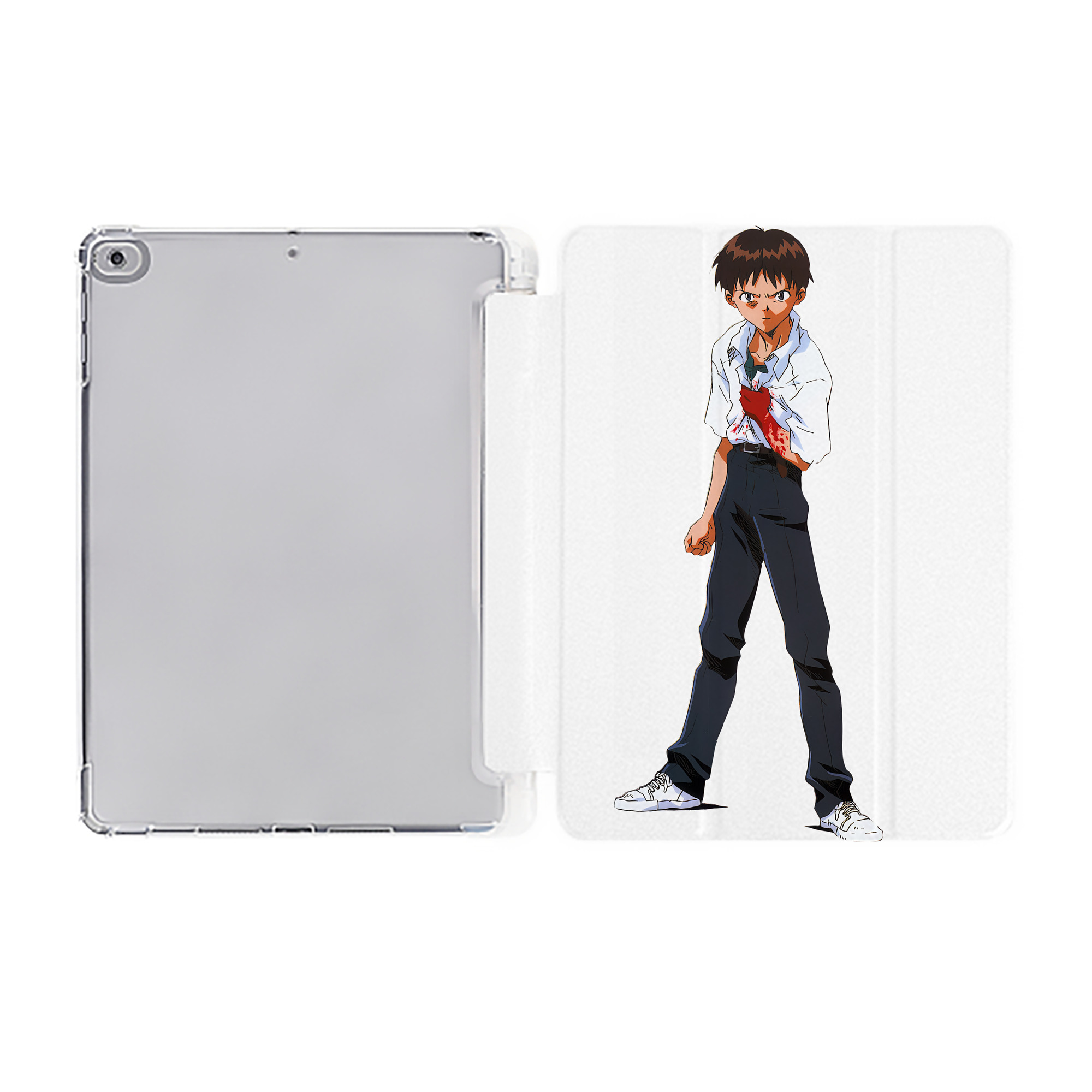 （画像用） EVA 新世紀エヴァンゲリオン IPad ケース ペン収納付き 三つ折りスタンド PUレザー×シリコン 対応機種9.5/10.5/10.9インチ